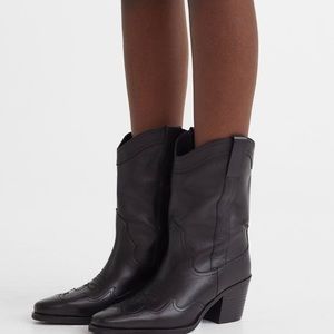 H&M Leather Cowboy Boots